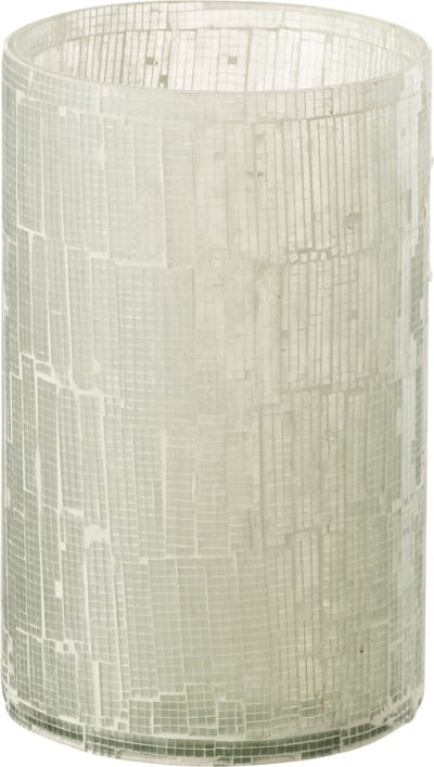 J-Line vaas Mozaiek - glas - lichtgrijs - small - 20 cm hoog