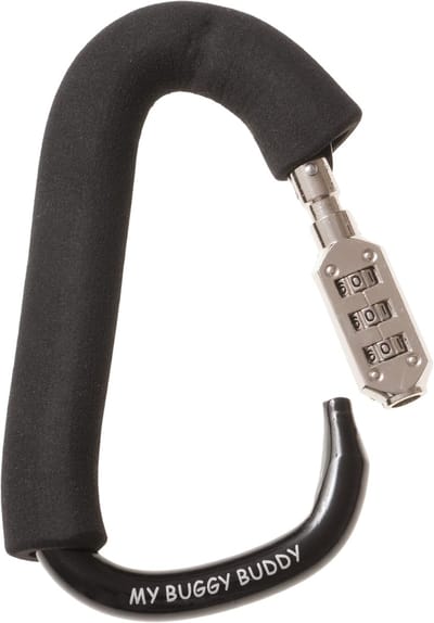 Kinderwagen Slot - Buggy Hanger - Tassen Dragen - Geïntegreerd Cijferslot - 20x10cm - Zwart
