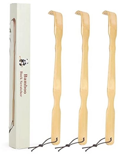 3-pack houten bamboe rugkrabbers voor volwassenen, lange 47 cm rugkrabber met geschenkverpakking