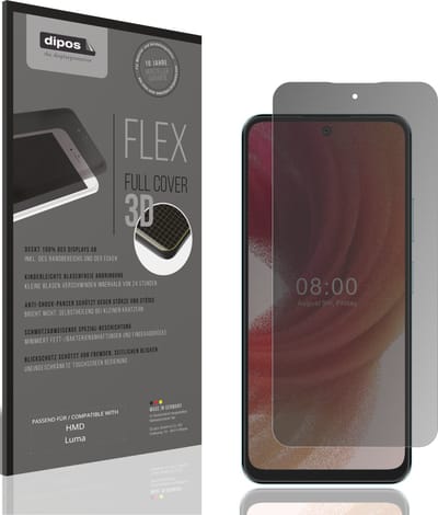 dipos FLEX – Matte Privacy Screenprotector geschikt voor HMD Luma | Volledige Schermbescherming | Case-Friendly