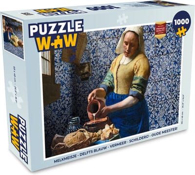 Puzzel Melkmeisje - Delfts Blauw - Vermeer - Schilderij - Oude meesters - Legpuzzel - Puzzel 1000 stukjes volwassenen