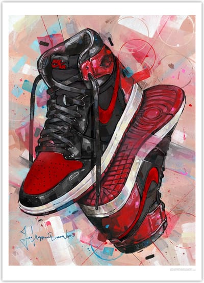 Sneaker poster upside down banned bred 50x70 cm