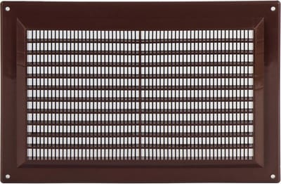 Bruin Kunststof Ventilatierooster 250x170 mm met Insectenbescherming