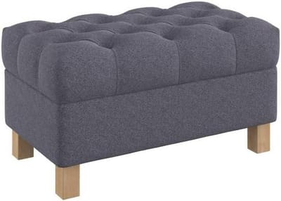 Opbergbank - Voetenbank - Extra Zitplek - Waterafstotend Stof - 80 cm Breed - Antraciet