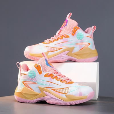 Kinder Basketbalschoenen Voor Jongens Meisjes Kinderen Tieners Ademend Antislip Vetersluiting Binnen Buiten Training Atletische Schoenen Tennisschoen 35 beige