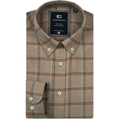 Giordano Overhemd Loretto Soft Flanel Check Kitt / male