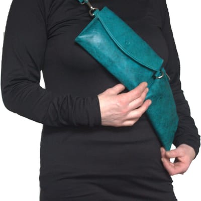 Oi turquoise blauw gemêleerd Schoudertasje / damestas zacht leder / mintgroene crossbody bag / tasje om schuin te dragen / 2-manieren tasje soft leder / aqua blauw leer / 472Turkisch
