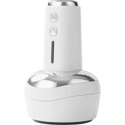 Machine de Massage Ventouses Intelligente Ventouse à Aspiration Manuelle avec Chauffage à Lumière Rouge pour Grattage de Cellulite Corporelle blanc