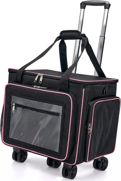 Draagbare leraartas met afneembare wielen, gewatteerde vakken voor 17.3 inch laptop, 39 liter, ideaal voor school en werk