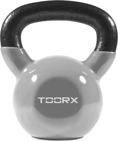 Toorx Kettlebell - Kettlebell - Gietijzer - 20 kg - Incl. Vinyl Coating - Grijs