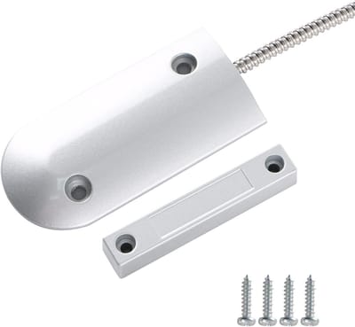 Deur Contact Sensor - Magnetische Reed Schakelaar - Garagedeur Alarm - Normaal Open Gesloten - 105x50x10 mm - Zilver