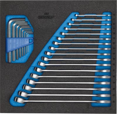 Gedore 2308878 1500 CT2-7 Ring-steeksleutelset 25-delig Sleutelbreedte (metrisch) 07 - 19 mm