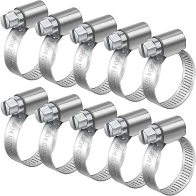 Verstelbare Slangklemmen 12-20 mm, Set van 10, RVS 304, Ideaal voor Brandstofslangen, Dieselbuizen en Waterleidingen