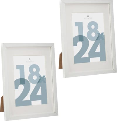 Atmosphera fotolijstje voor een foto van 18 x 24 cm - 2x - wit - foto frame Manu - modern/strak ontwerp