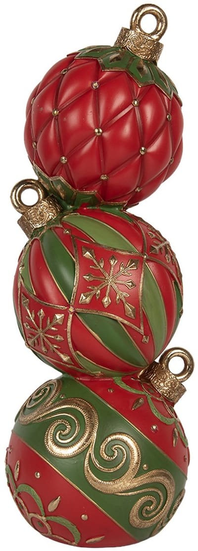 Clayre & Eef Kerstdecoratie met LED-verlichting 14x14x40 cm Rood Kunststof