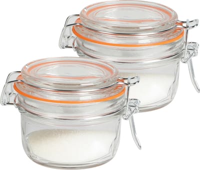 Urban Living Weckpot/inmaakpot - 2x - 140 ml - glas - beugelsluiting - D9 x H7 cm