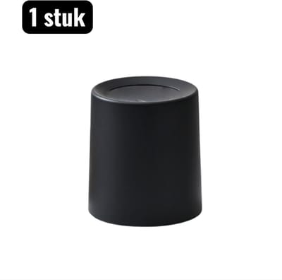 1 stuk - Prullenbak - Mini-prullenbak - Mini Bureau Prullenbak - Mini Prullenbak - Dubbele Laag Design voor Bureau en Keuken - Geschikt voor kantoor en keuken - Minimalistische prullenbak - Zwart
