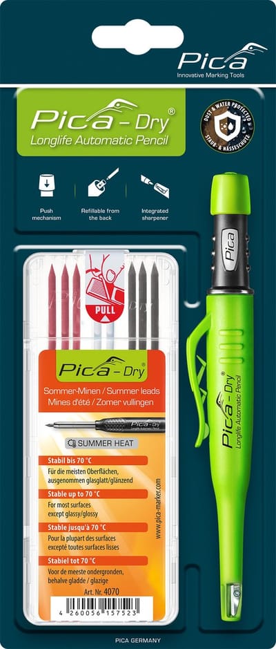 Pica Marker Dry Longlife 3030 + vulling 4070 puntdikte 2B grafiet grijs