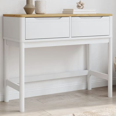 vidaXL - Wandtafel - FLORO - 89,5x36,5x73 - cm - massief - grenenhout - wit