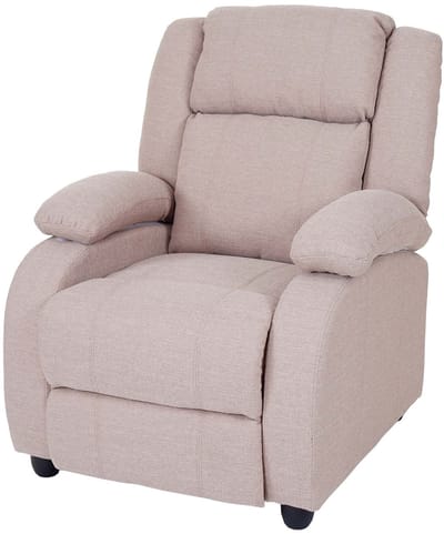 TV-fauteuil Lincoln, fauteuil met verstelbare rugleuning, stof/textiel ~ crème-grijs