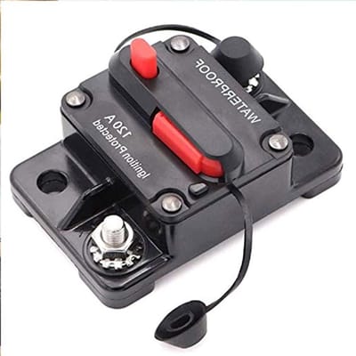 120A AMP auto stroomonderbreker 12V-48V DC waterdichte auto audio inline stroomonderbreker met handmatige reset zekeringhouder omvormer voor auto en marineboot (120A)