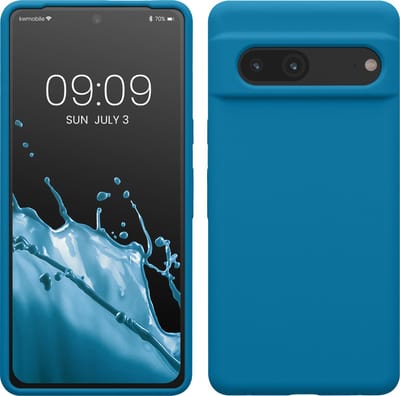kwmobile telefoonhoesje geschikt voor Google Pixel 7 - Hoesje met siliconen coating - Smartphone case in Caribisch blauw
