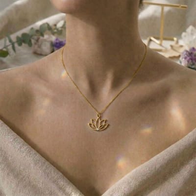 Pera Jewelry - 925 sterling zilveren Lotus ketting - Fijne - Collier - Ketting Dames - Ketting met Hanger