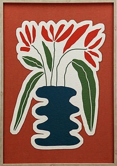 HomeBound by KY | Schilderij vaas met bloemen relief | wandpaneel