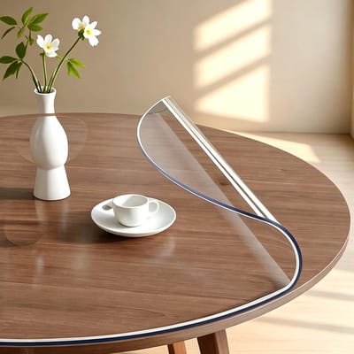 Tafelkleedbeschermer - Beschermhoes - Tafelblad Beschermen - 2mm Dik PVC - Diameter 150cm - Transparant