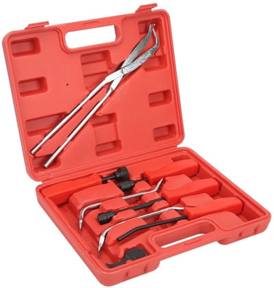 Dailygoods- Remklauw Terugstelset Ergonomisch - 8-delige Set - Universele Accessoire - Duurzaam Staal - Inclusief Opbergdoos - Voor Onderhoud - Remtoolset