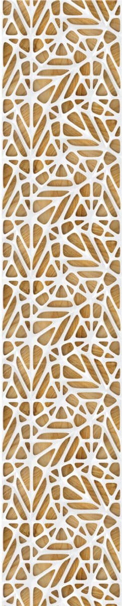 Voorgelijmd vliesbehang - Scandinavisch design, wit en hout - 1 rol van 300x60 cm