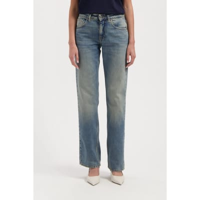 Mud Jeans Carry Mid Straight Earth Vintage Size: W27L34 | Straight Pants Outlet | Dames | Blauw