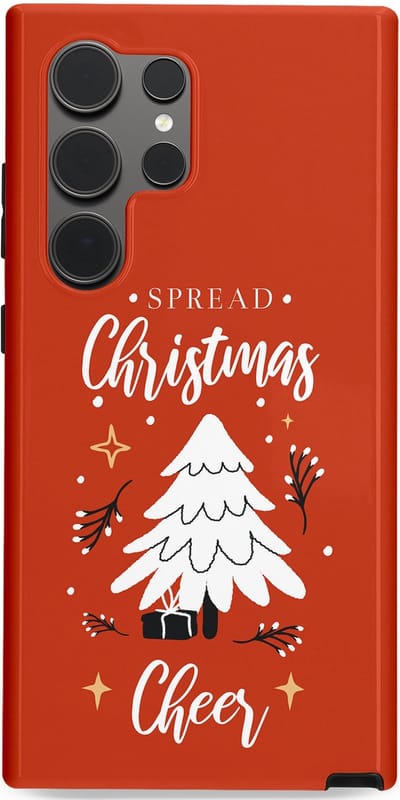 Casetastic hoesje geschikt voor Samsung Galaxy S24 Ultra - Dubbellaagse bescherming - Verspreid het Kerstfeest - Fashion Case - Terracotta
