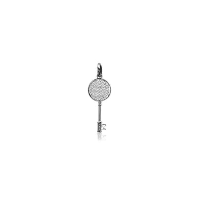 Zinzi zilveren hanger sleutel wit ZIH965