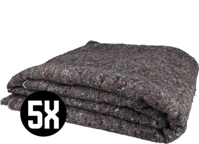 Verhuisdeken 150cm breed x 200cm lang - Opslagdekens grijs - Verhuizen - Deken voor verhuizing - 5 stuks - DULA