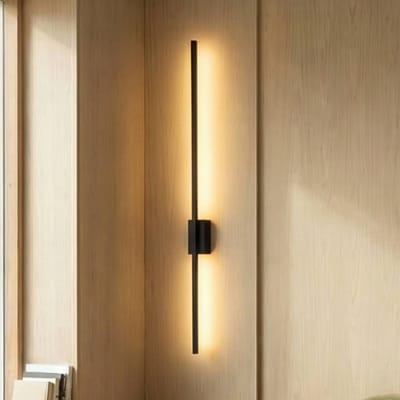 TK Lighting LED wandlamp Flash, zwart, hoogte 108 cm metaal 1-lamp