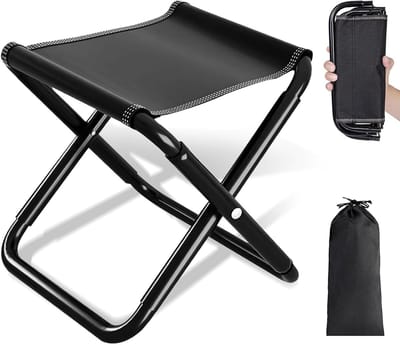 Inklapbare campingkruk tot 200 kg, 30 cm hoog, draagbaar en opvouwbaar met opbergtas - ideaal voor strand, wandelen en vissen