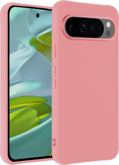 Hoesje - Geschikt voor Google Pixel 9 Pro - Sterk & Shockproof - Hoes Cover - Siliconen Case - Telefoonhoesjes - Lichtroze