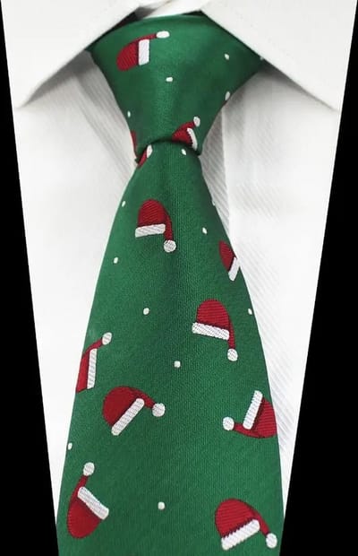 Sorprese Stropdas - Kerst Stropdas - 100% Zijde - Groen - Stropdassen - Model 5 - Cadeau