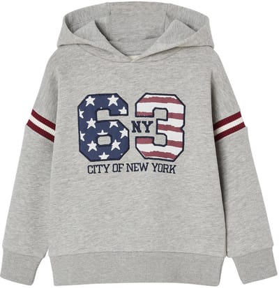 Vertbaudet Sweater met capuchon met print aan de voorkant voor jongens