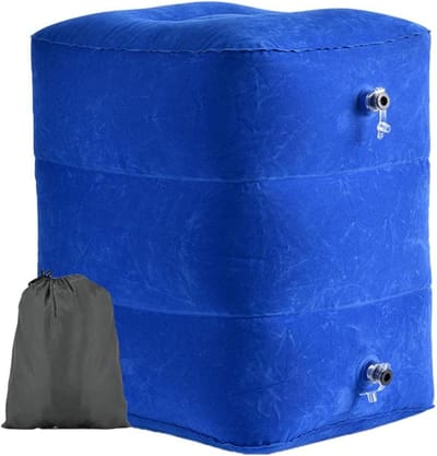 Vliegtuig voetsteun - Opblaasbaar kussen - Reizen met kinderen - Verstelbare hoogte - 40x30x45cm - Donkerblauw