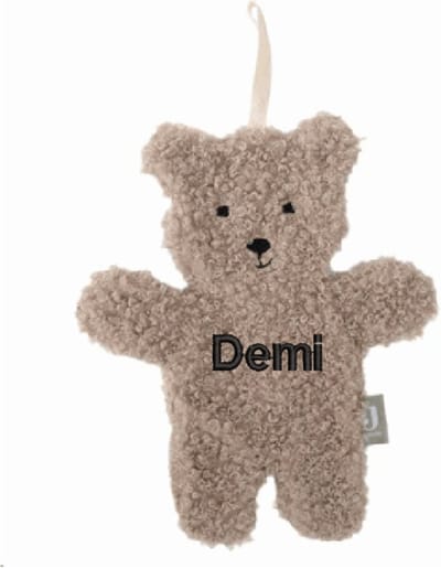Jollein speendoekje teddy bear olive green met geborduurde naam