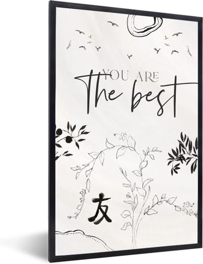 Fotolijst incl. Poster - Best friends - Vrienden - Quotes - Spreuken - You are the best - 40x60 cm - Posterlijst