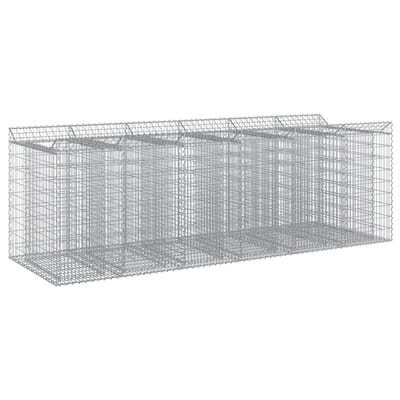 vidaXL - Gabion - verhoogd - bed - 3 - st - 300 - x - 100 - x - 100 - cm - zilver