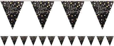 RIETHMULLER - Schitterende vlaggenlijn feest 4 m Happy Birthday