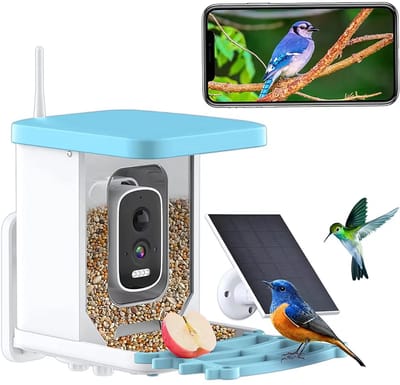 Slimme vogelvoederhuisje - Met camera - Vogelspotters - Hangend - Met 4MP HD-camera zonnepaneel - Bewegingssensor