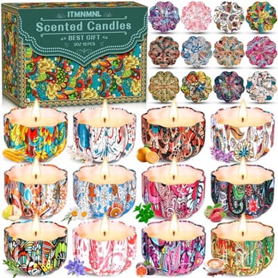 12-delige Geurkaarsen Set - Aromatherapie Cadeauset
