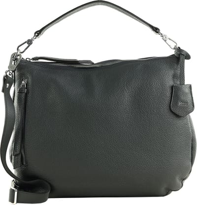 abro Leren Schoudertas Leather Adria Hobo Bag Juna Dark Grey Donkergrijs