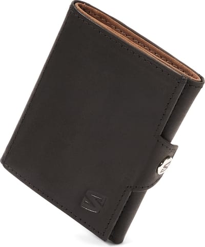 SERASAR Lederen Heren Portemonnee [Genius] - Zwart/Bruin - Met RFID-Bescherming