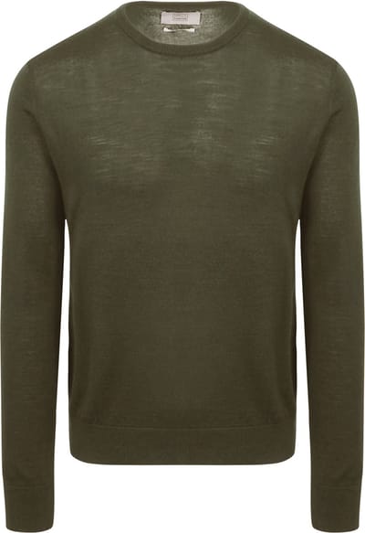 King Essentials The John Pullover Merino Army Groen - Maat XXL - Heren - Pullovers